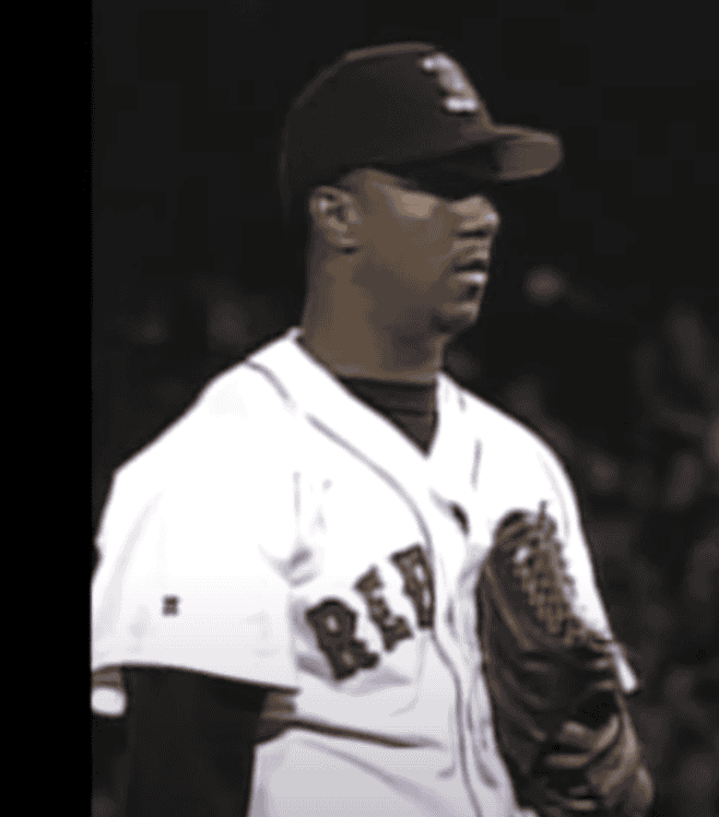 Image of Pedro Martinez, showcasing his peak performance as a '90s superstar.